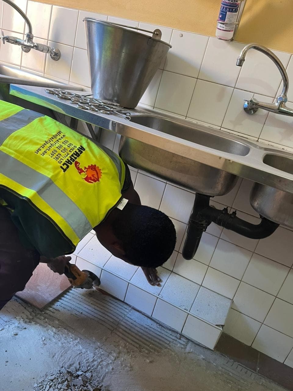 Tile repair and installation, commercial renovation project