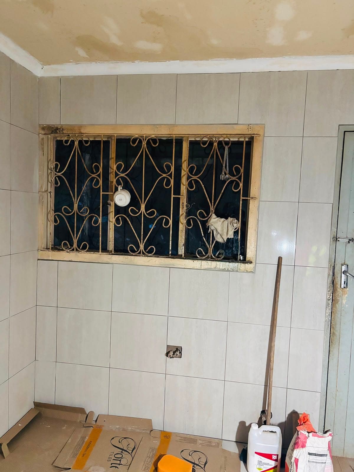 Mid-renovation: retiling and rewiring